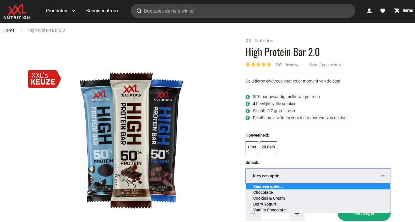 XXL Nutrition
High Protein Bar 2.0 smaken