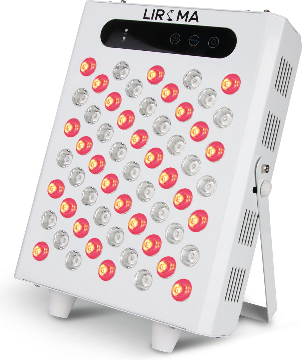 LIROMA® LED Infraroodlamp - 4 Golflengtes - Timer - Rood licht therapie - Collageen Lamp – Bevordert bloedcirculatie – Fibromyalgie - Warmtelamp - Lichttherapie - Infrarood sauna
