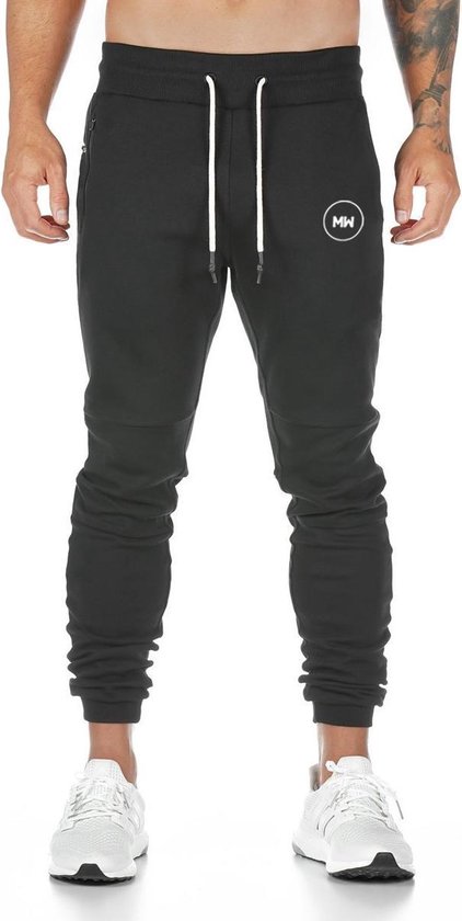 MW Trainingsbroek heren lange sportbroek zwart jogging fitness gym