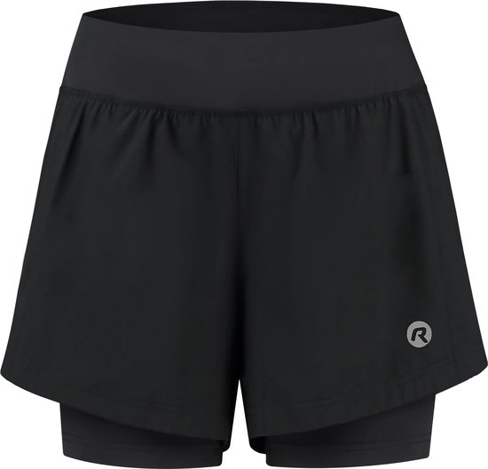 Rogelli Essential 2-in-1 hardloopshort dames zwart zomer hardlopen sport